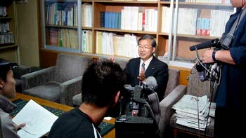 日本テレビの取材